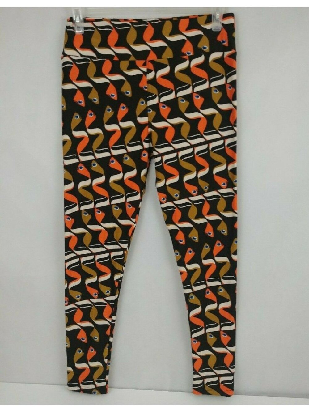 Lularoe Tall & Curvy Leggings Black With Tadpoles Design Rare
